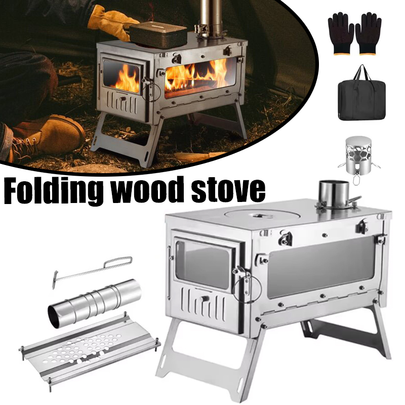 Camping Cooking Device - 430 Stainless Steel Portable Tent Stove