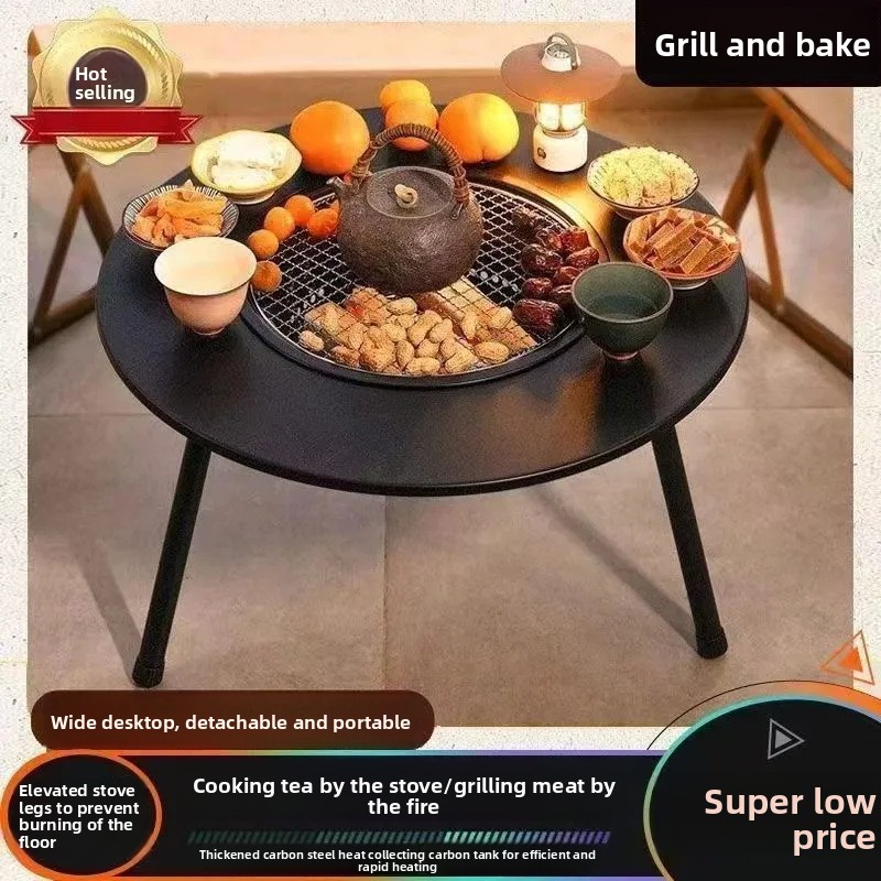 Camping Cooking Griddle - Indoor Outdoor BBQ Grill Set Tea