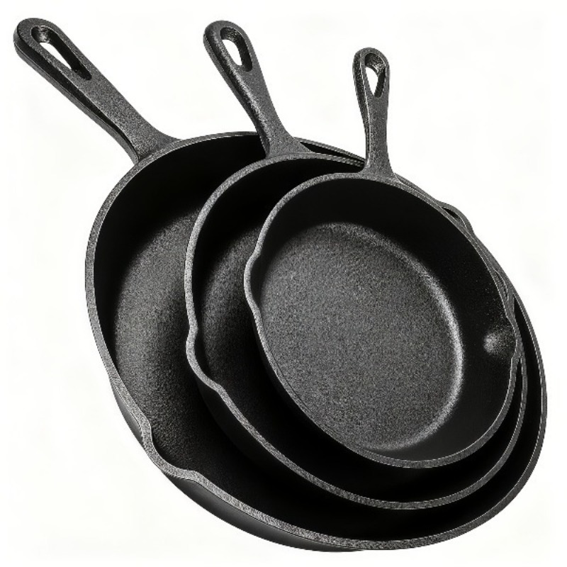 Camping Cooking Without Gas - 3PCS Cast Iron Skillet Set 6/8/10