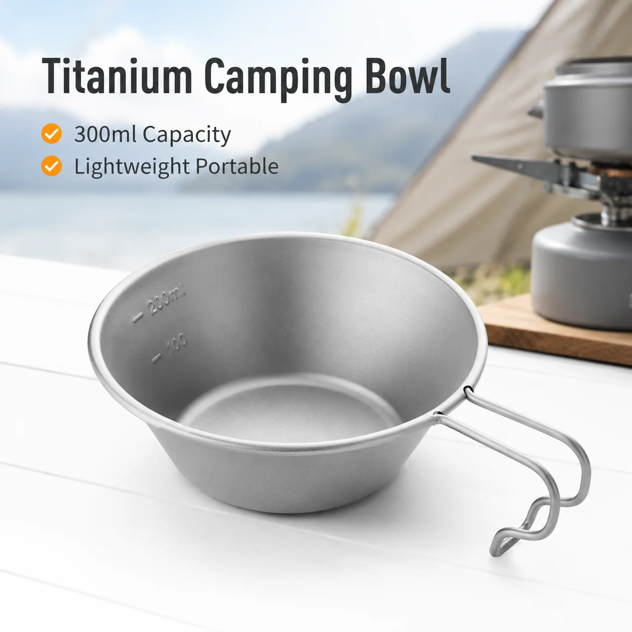 Camping Cooking Equipment - Titanium Sierra Bowl Lightweight Camping Cup
