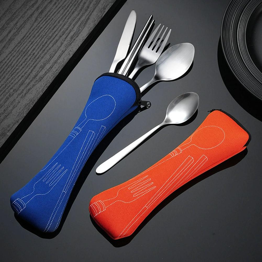 Camping Cooking Utensils Kit - Picnic Set Tableware Washable with Zipper
