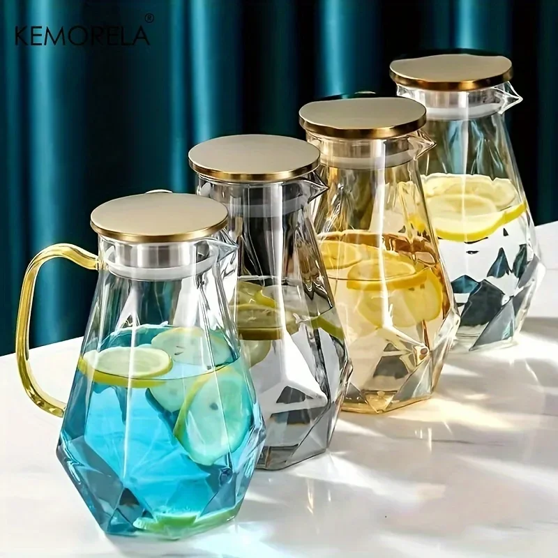 Camping Cooking Utensil Set - 1PCS Diamond Texture Glass Teapot Set