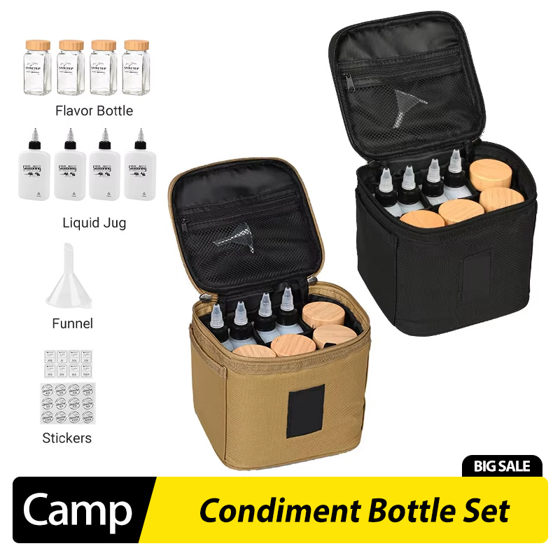 Camping Cooking Utensils Kit - Outdoor Camping Seasoning Bottle Set Picnic