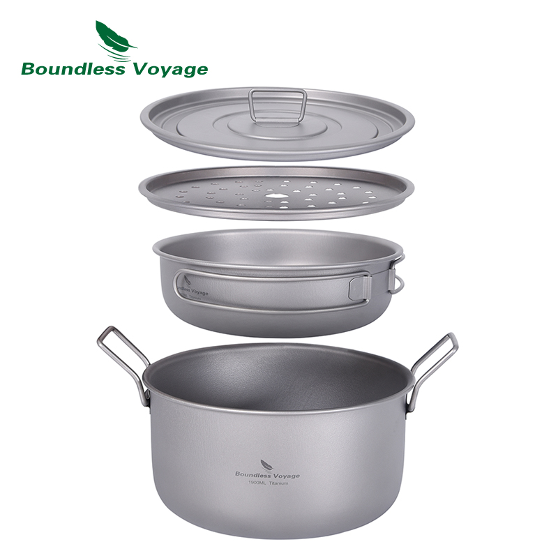 Camping Cooking Kits - Boundless Voyage Camping Cooking Pot Multifunctional