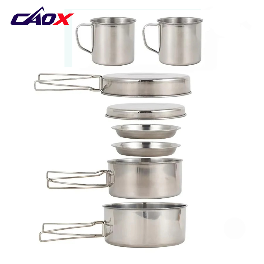 CAOX 8pcs/Set Camping Cookware - Camping Cooking Set Large recension och pris