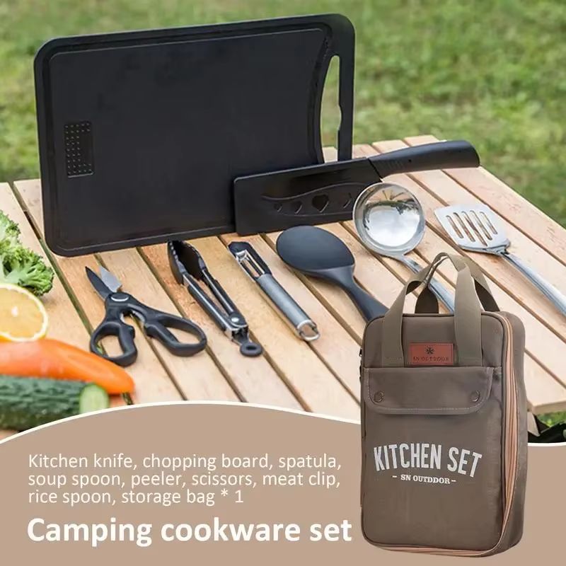 8pcs Camping Kitchen Cookware  - Camping Cooking Kits recension och pris
