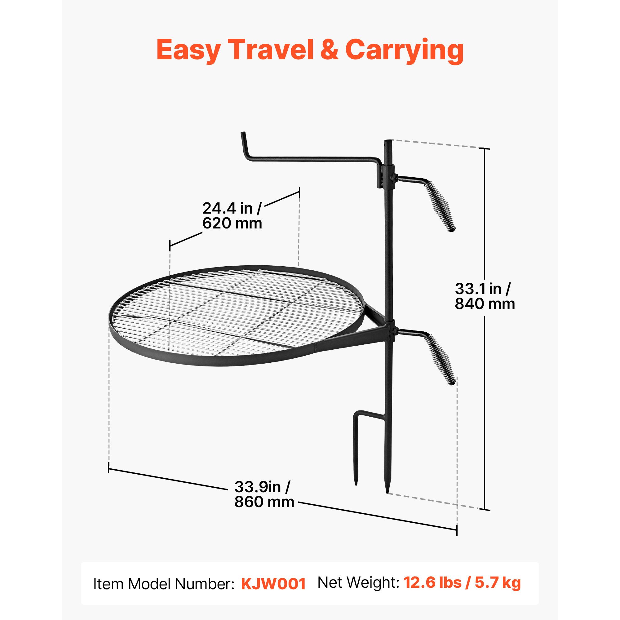 Heavy Duty Swivel Campfire Gri - Camping Cooking Over Fire recension och pris