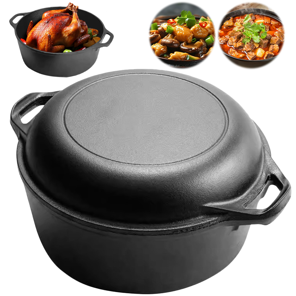 2 in 1 Cast Iron Dutch Oven Po - Camping Cooking Utensil Set recension och pris