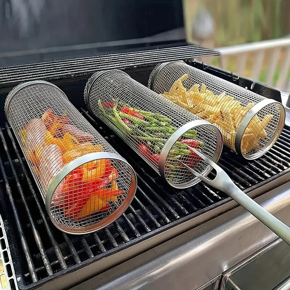 1pc Stainless Steel BBQ Cage G - Camping Cooking Griddle recension och pris