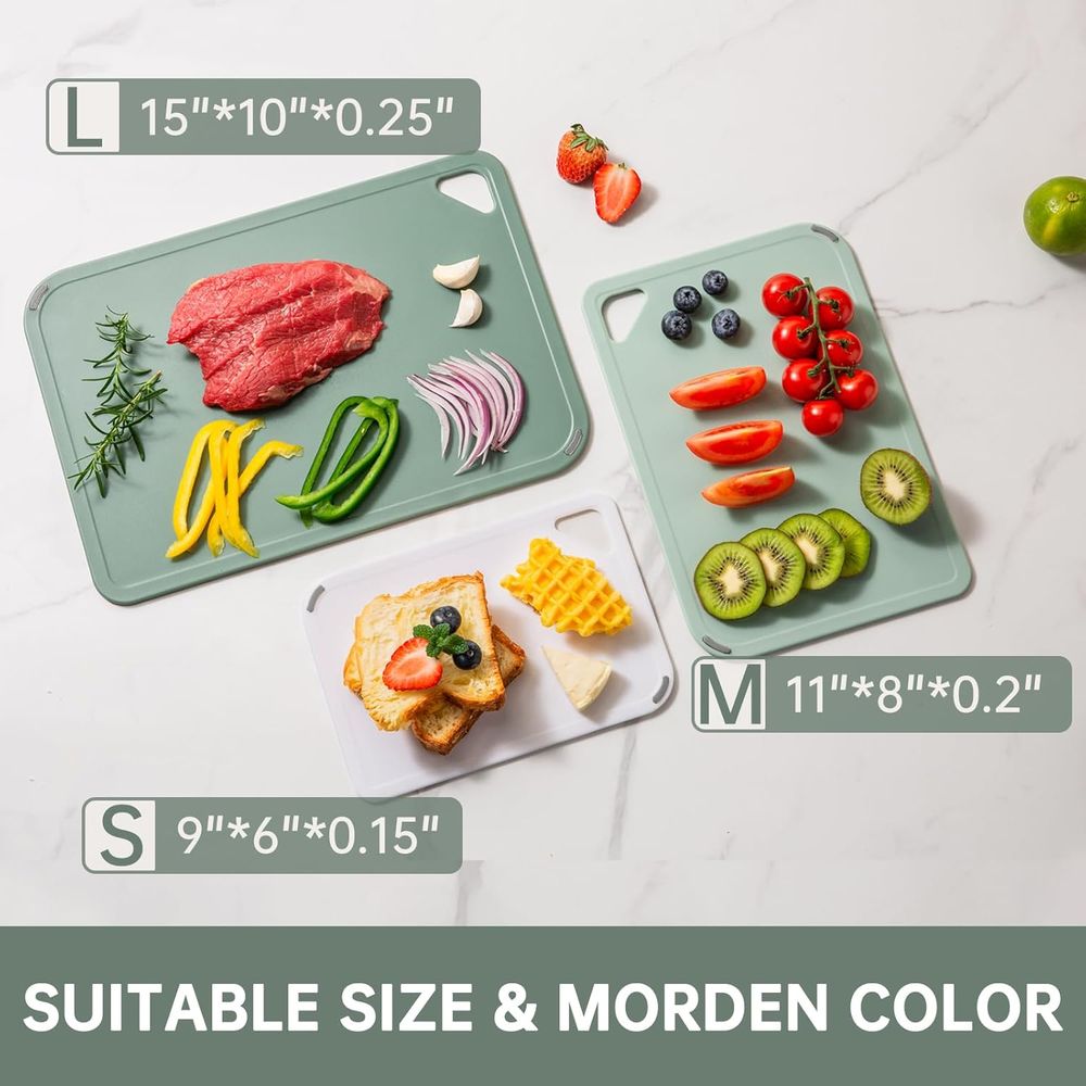 Plastic Cutting Board Set of 3 - Camping Cooking Set Large recension och pris