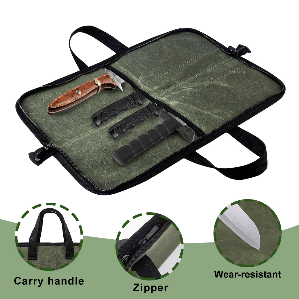 Waxed Canvas Knife Roll Bag Mu - Camping Cooking Equipment recension och pris