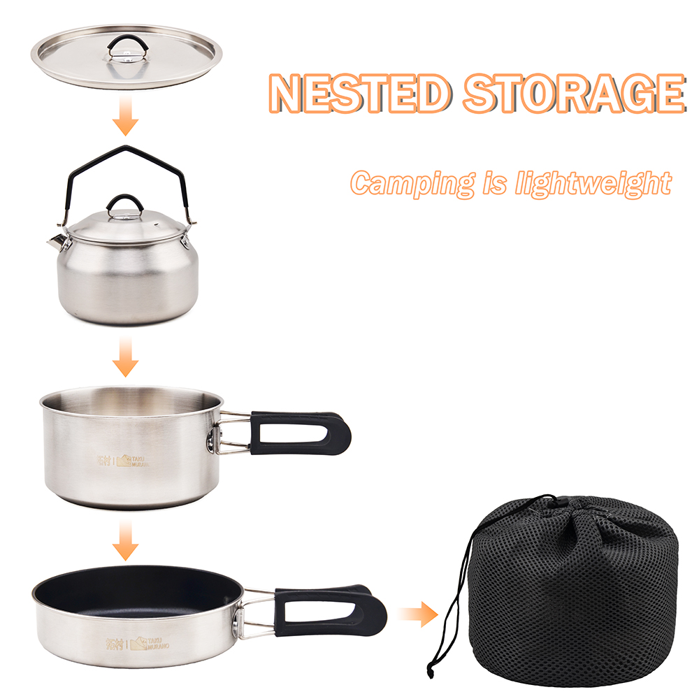 Camping Cookware Set Portable  - Camping Cooking Set Large recension och pris