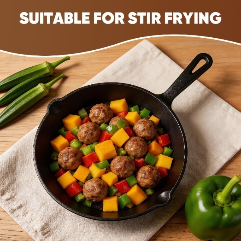 3PCS Cast Iron Skillet Set 6/8 - Camping Cooking Without Gas recension och pris