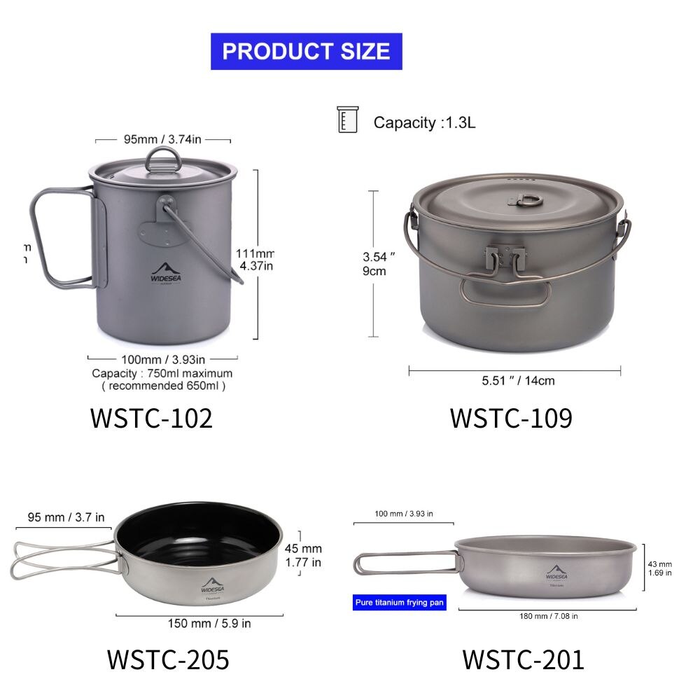 Widesea Camping Tableware Tita - Camping Cooking Set Large recension och pris
