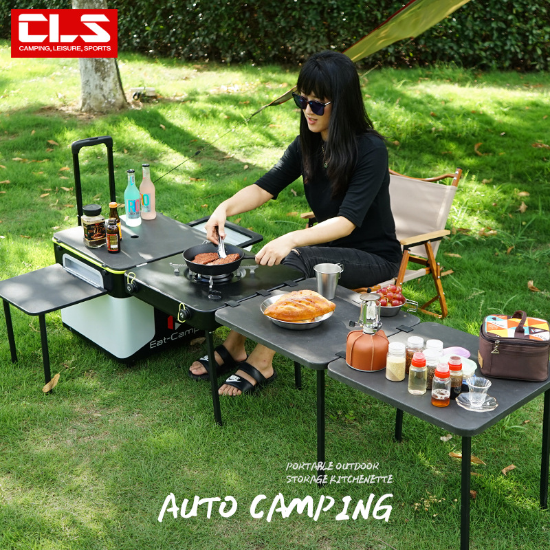 Portable Mobile Camping Kitche - Camping Cooking Table With Storage recension och pris