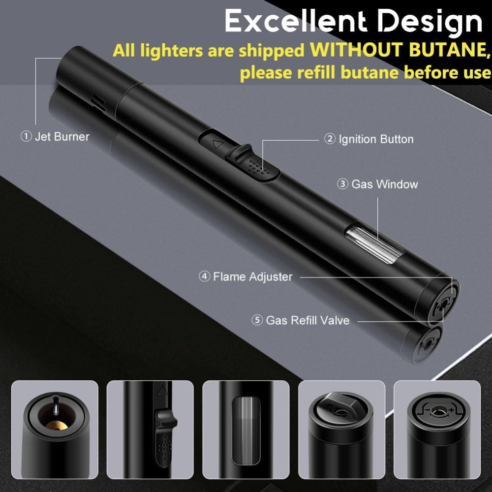 2 Pack Refillable Windproof To - Camping Cooking Torch recension och pris