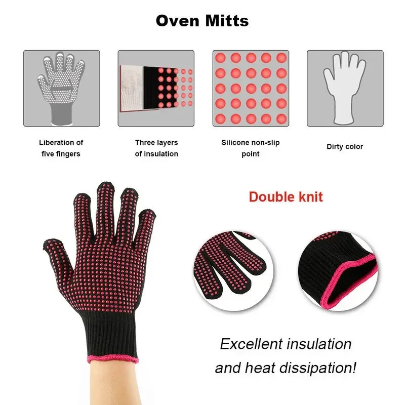 1 Pair Non-Slip Silicone BBQ G - Camping Cooking Equipment recension och pris