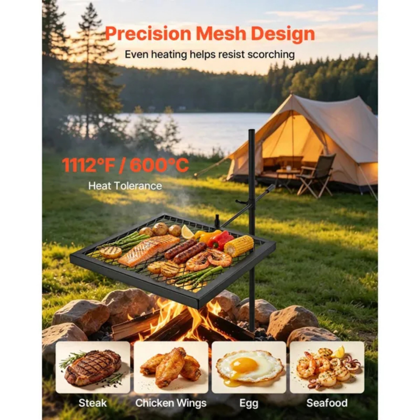 Heavy Duty Swivel Campfire Gri - Camping Cooking Over Fire recension och pris