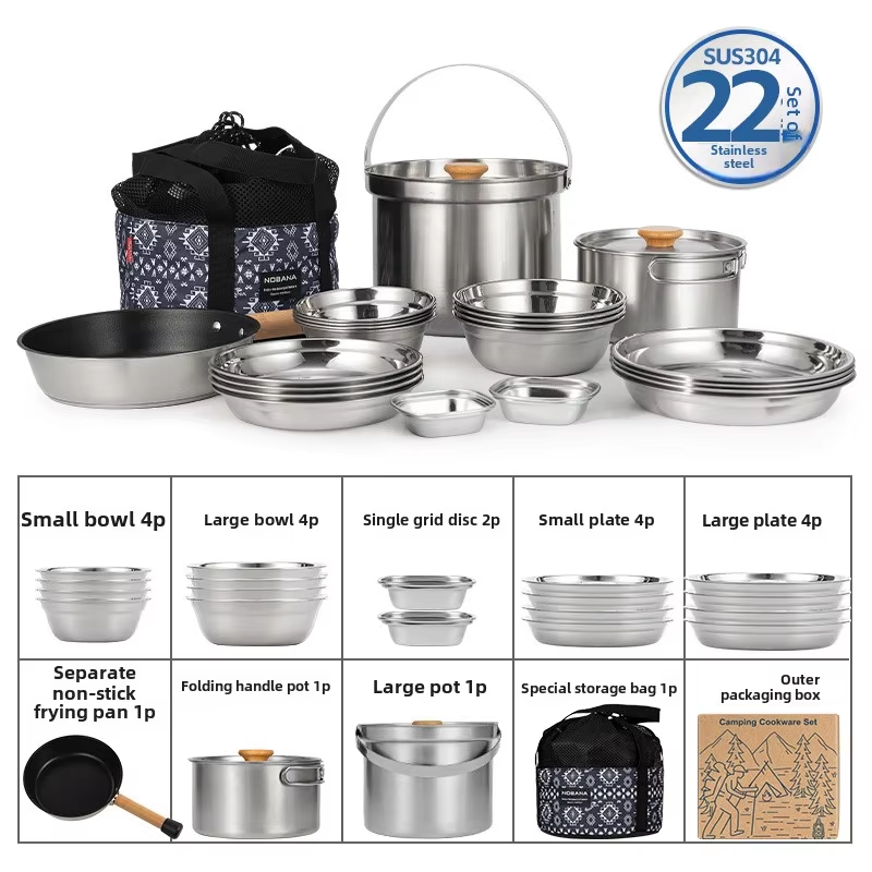 NOBANA Newest Outdoor Stainles - Camping Cooking Kits recension och pris