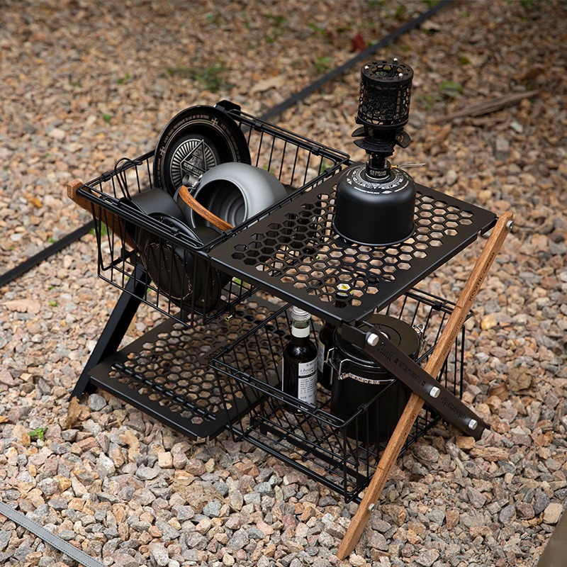 Portable Folding Camping Table - Camping Cooking Table With Storage recension och pris