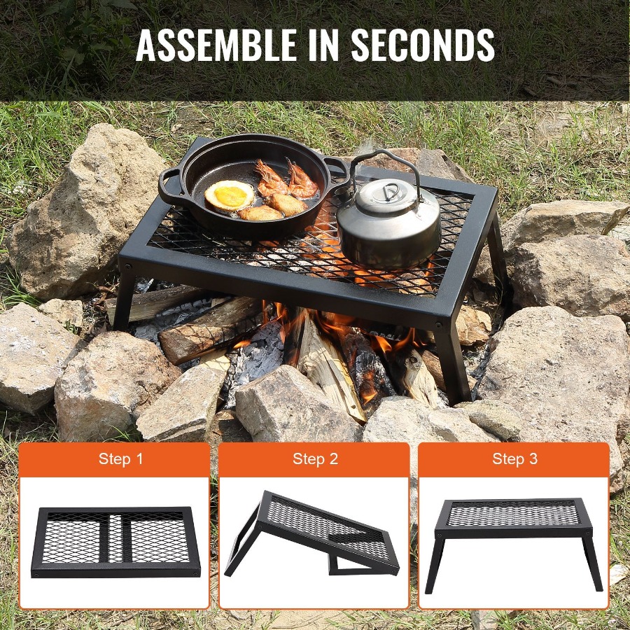 Folding Campfire Grill Heavy D - Camping Cooking Over Fire recension och pris