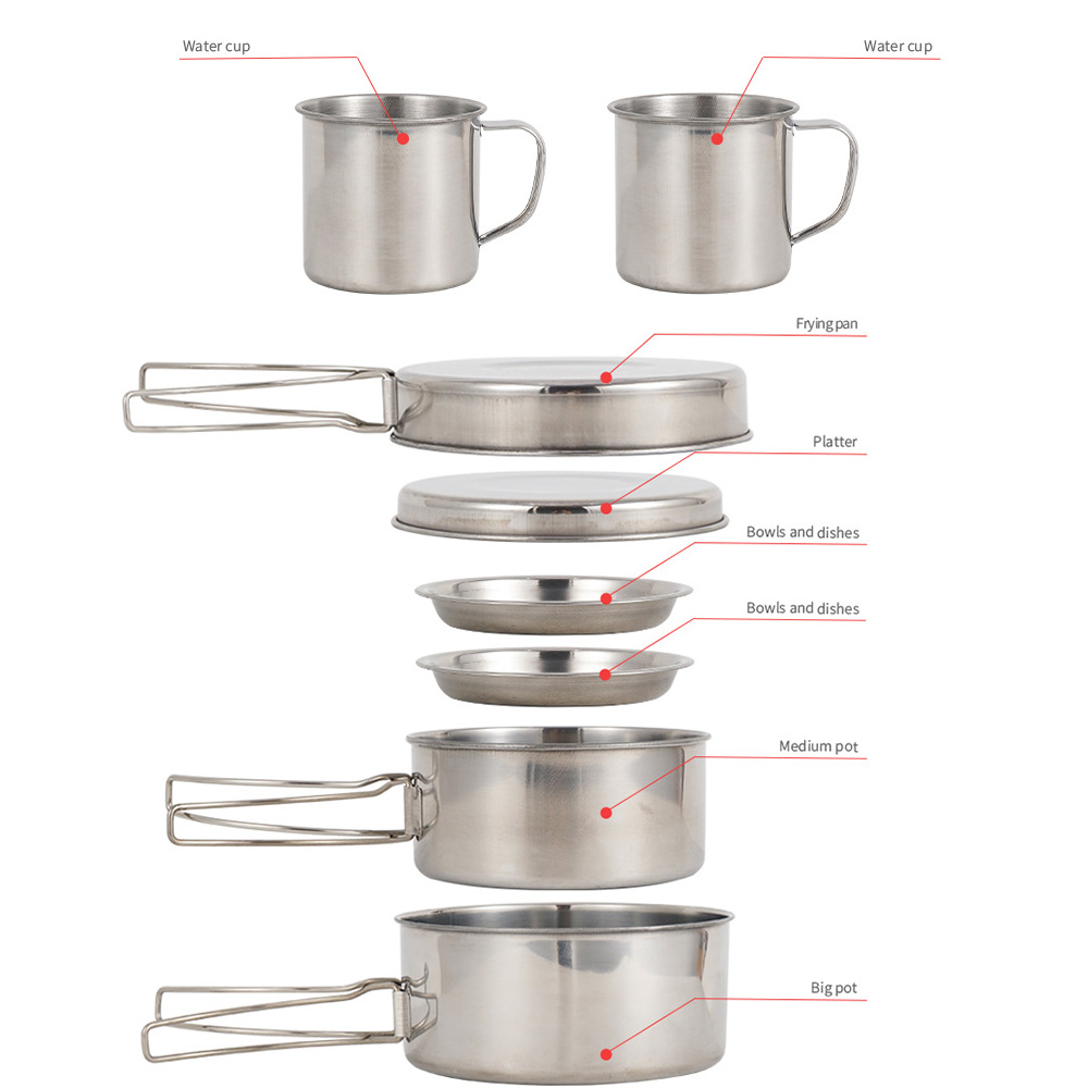 8Pcs Camping Cookware Set Kitc - Camping Cooking Set Large recension och pris