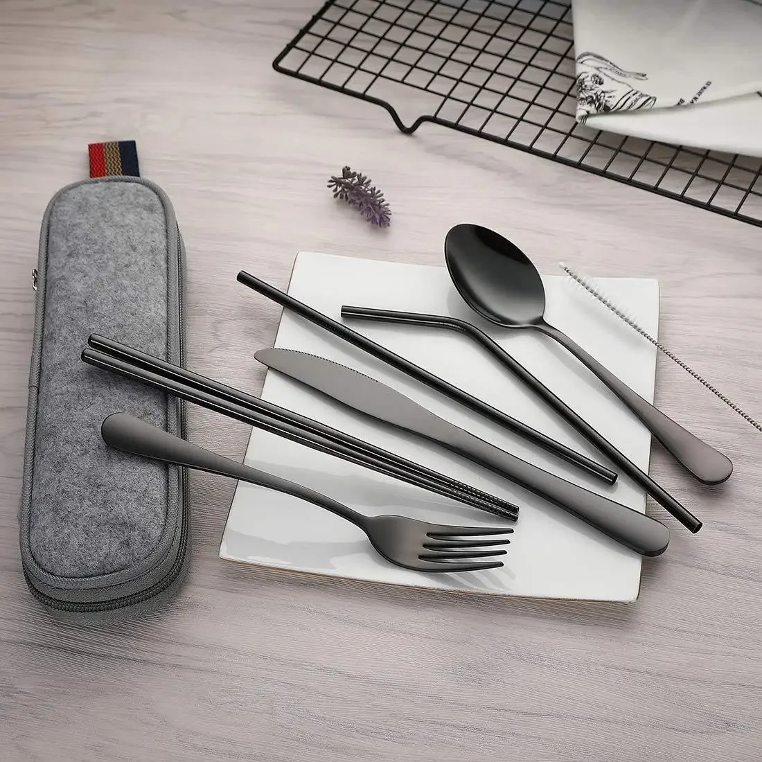8Pcs/set Tableware Reusable Tr - Camping Cooking Utensil Set recension och pris