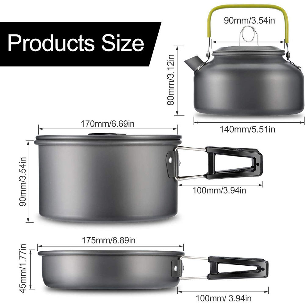Camping Cookware Set Aluminum  - Camping Cooking Set Large recension och pris