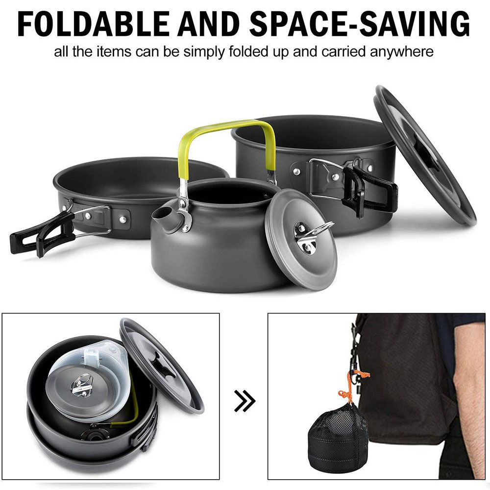 Camping Cookware Set Aluminum  - Camping Cooking Set Large recension och pris