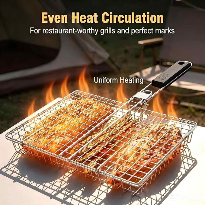 Grill Basket Large Portable Fo - Camping Cooking Vegetables recension och pris