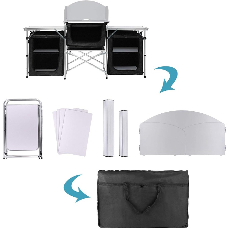 Hot-selling Outdoor Camping Mo - Camping Cooking Table With Storage recension och pris