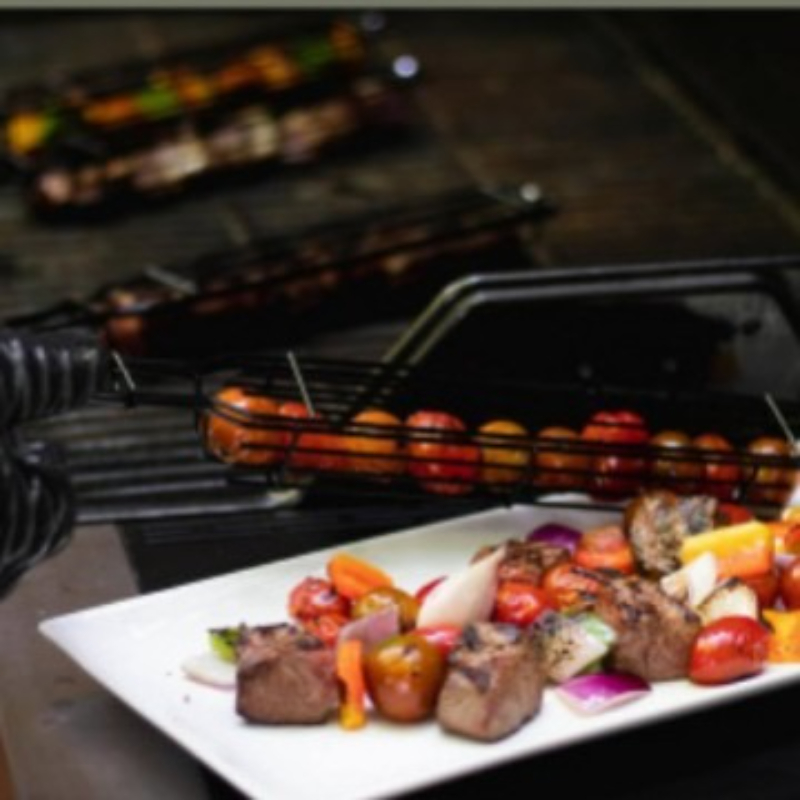 BBQ Grill Basket Portable Meat - Camping Cooking Vegetables recension och pris