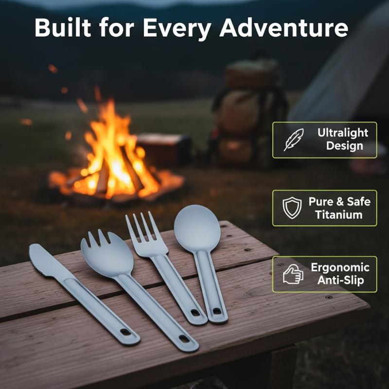 Portable Titanium Long Handle  - Camping Cooking Bundle recension och pris