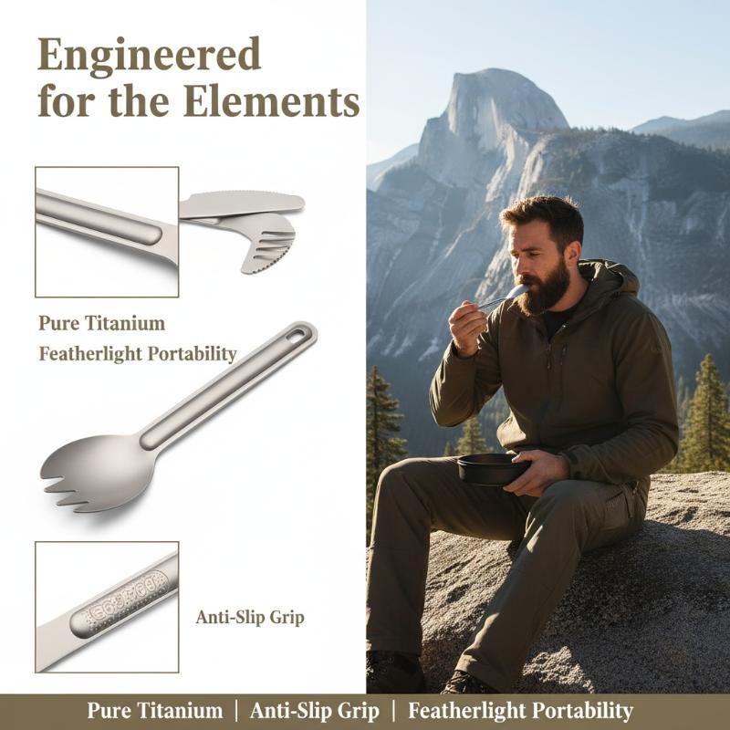 Portable Titanium Long Handle  - Camping Cooking Bundle recension och pris