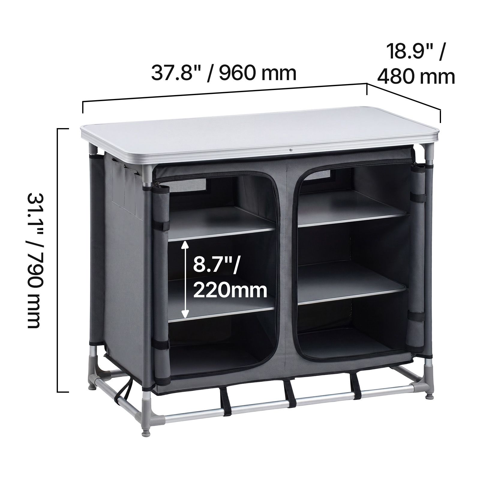 Camping Storage Cabinet, Outdo - Camping Cooking Table With Storage recension och pris