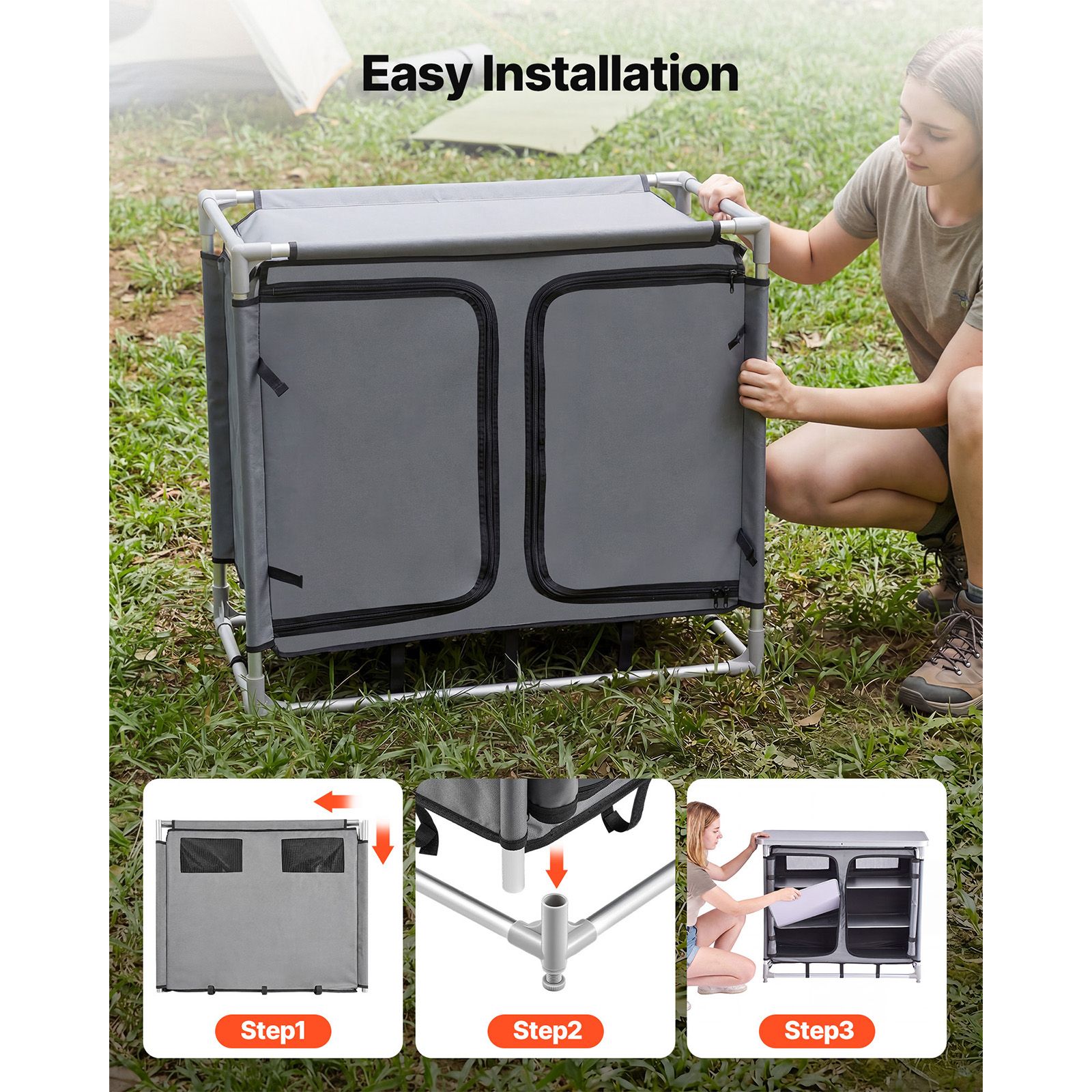 Camping Storage Cabinet, Outdo - Camping Cooking Table With Storage recension och pris