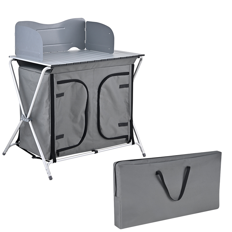 Aluminum Folding Outdoor Porta - Camping Cooking Table With Storage recension och pris