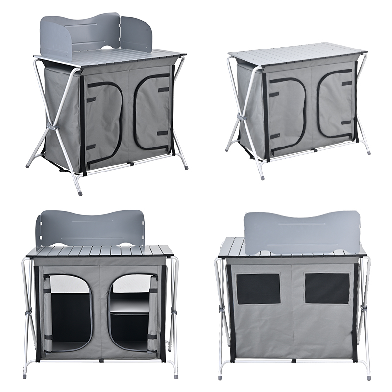 Aluminum Folding Outdoor Porta - Camping Cooking Table With Storage recension och pris