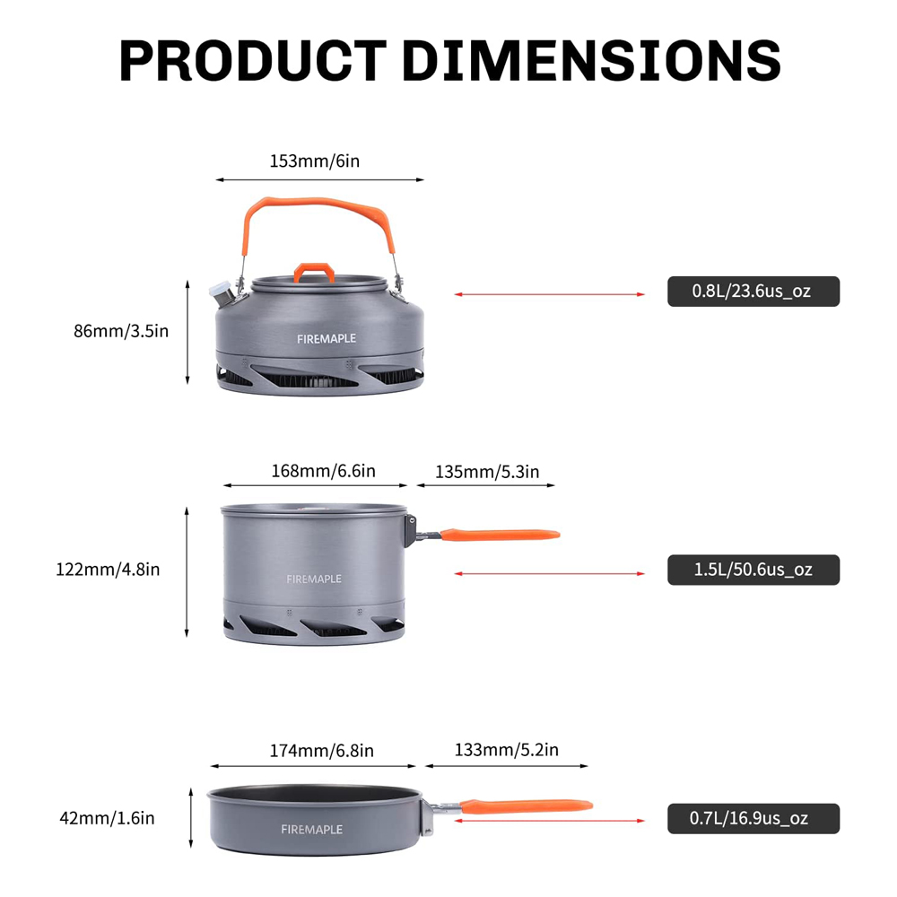 Fire Maple Camping Cookware Ut - Camping Cooking Kitchen Set recension och pris
