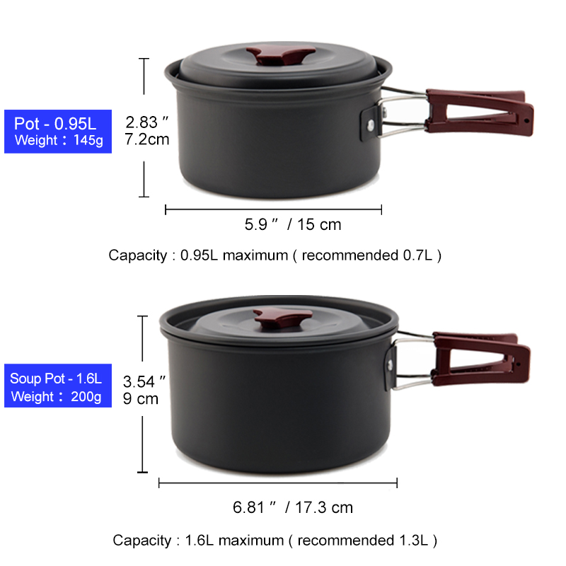 Widesea Camping Cookware Set O - Camping Cooking Set Large recension och pris