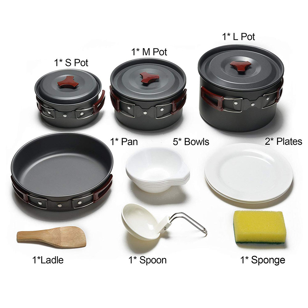 Outdoor Camping Cookware Kit N - Camping Cooking Set Large recension och pris
