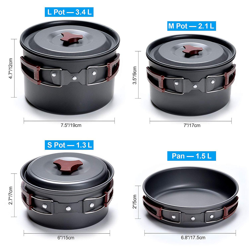 Outdoor Camping Cookware Kit N - Camping Cooking Set Large recension och pris