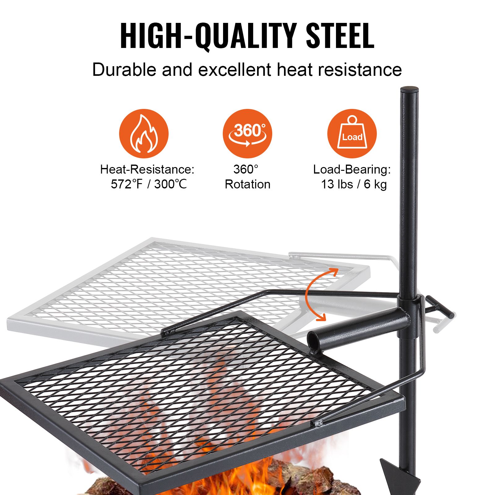 Swivel Campfire Grill, Fire Pi - Camping Cooking Over Fire recension och pris