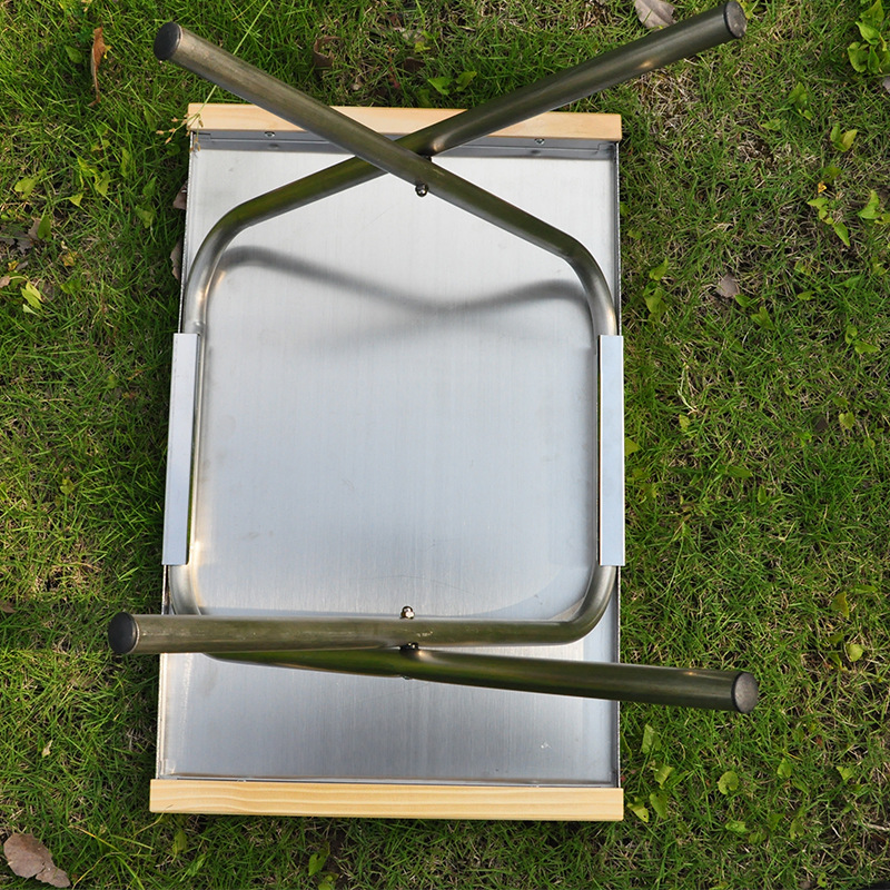 Outdoor Portable Stainless Ste - Camping Cooking Table With Storage recension och pris