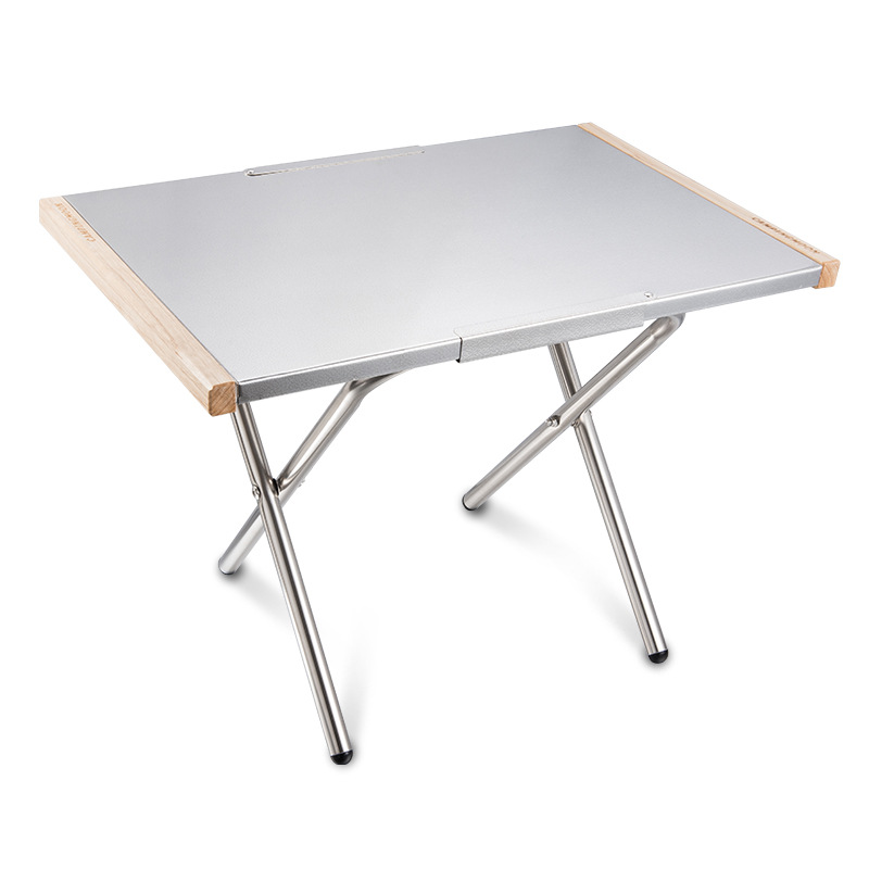 Outdoor Portable Stainless Ste - Camping Cooking Table With Storage recension och pris